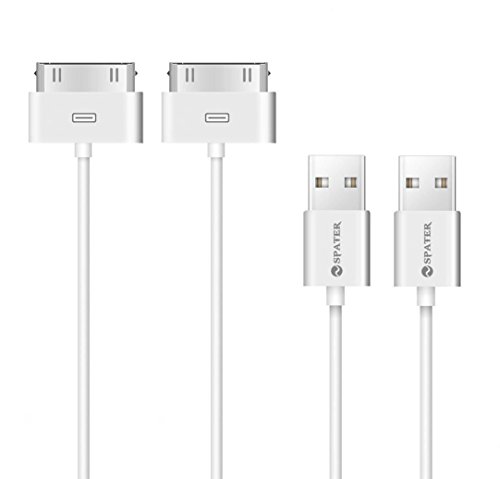 iPhone 4s Cable, Spater 30-Pin USB Sync and Charging Data Cable for iPhone 4/4S/3G/3GS, iPad 1/2/3, and iPod (5’/1.5 Meter) – Pack of 2