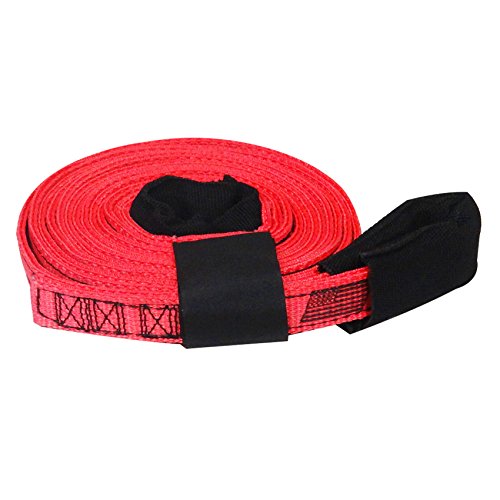 Tow & Recovery Strap 1″ x15′ 7,000 lb (USA!) with Hook & Loop Storage Fastener