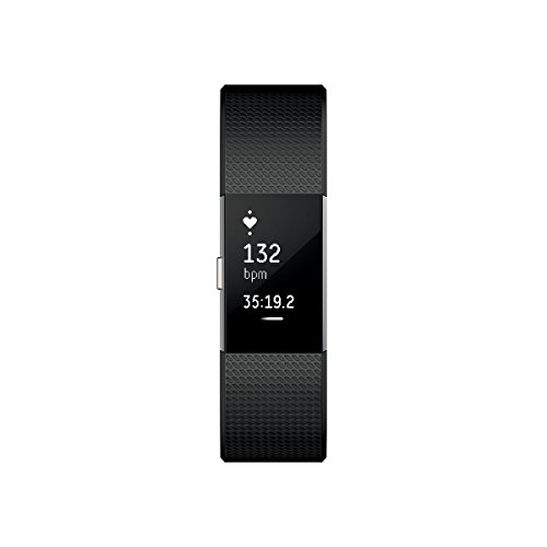 Fitbit Charge 2 Heart Rate + Fitness Wristband, Black, Large (US Version), 1 Count | The Storepaperoomates Retail Market - Fast Affordable Shopping