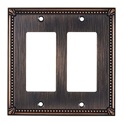 Richelieu Hardware BP8611BORB Traditional 2-Gang Decora Wall Plate, Brushed Oil-Rubbed Bronze