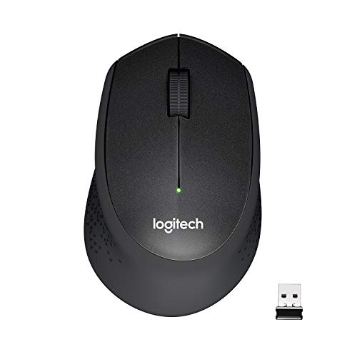 Logitech M330 Silent Plus Wireless Mouse, 2.4 GHz with USB Nano Receiver, 1000 DPI Optical Tracking, 3 Buttons, 24 Month Life Battery, PC/Mac/Laptop/Chromebook – Black