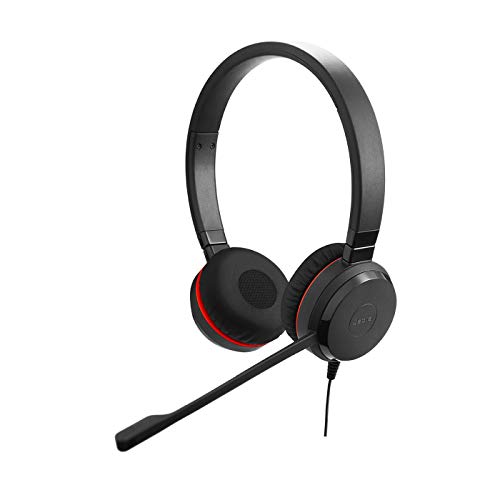 Jabra Evolve 30 II Wired Headset, Stereo, UC-Optimized – Telephone Headset with Superior Sound for Calls and Music – 3.5mm Jack/USB Connection – Pro Headset with All-Day Comfort