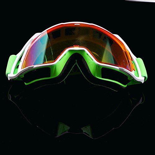 Motocross UTV ATV Dirt Bike Off-road Ski Snowboarding Goggles Stylish Colorful (Green)