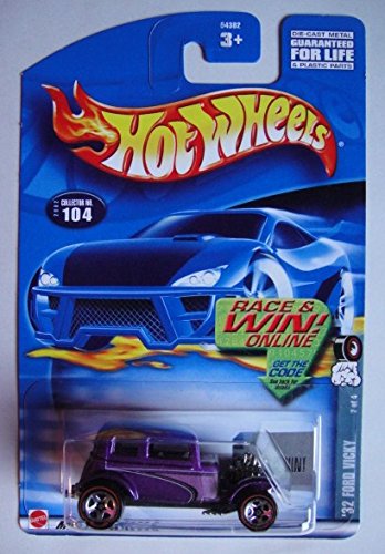Hot Wheels Redline Purple ’32 Ford Vicky #104 Race & Win Online Card