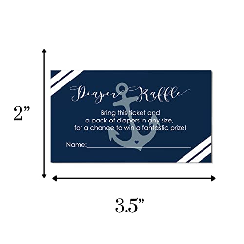 Paper Clever Party Nautical Diaper Raffle Tickets (25 Pack) Boys Baby Shower Games for Drawing Prizes – Invitation Insert Guests to Fill-in – Anchor Theme Blue – 2×3.5 Printed Card Set | The Storepaperoomates Retail Market - Fast Affordable Shopping