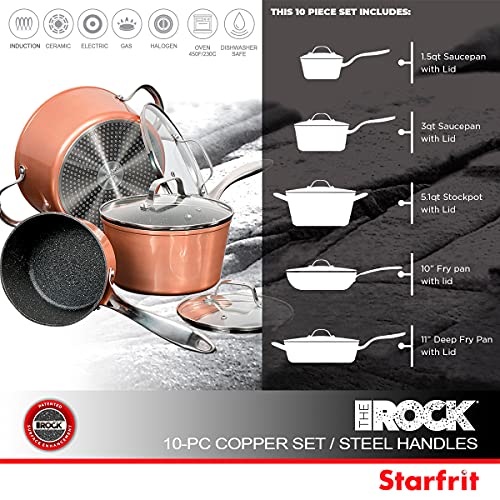 Starfrit The Rock 10-Pc. Copper Set w/SS Handles 030910-001-STAR | The Storepaperoomates Retail Market - Fast Affordable Shopping