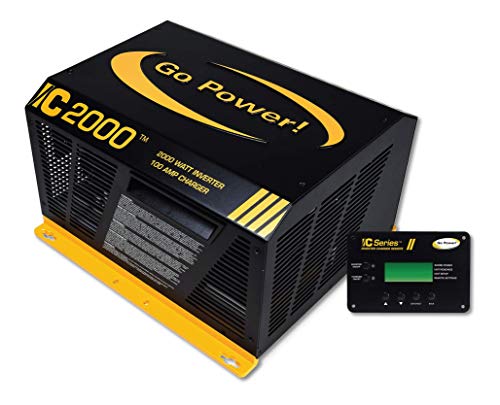 Go Power! GP-IC2000-12-PKG Pure Sine Wave Inverter (2000 Watt with 100 amp Charger Includes ICR-50 Remote)