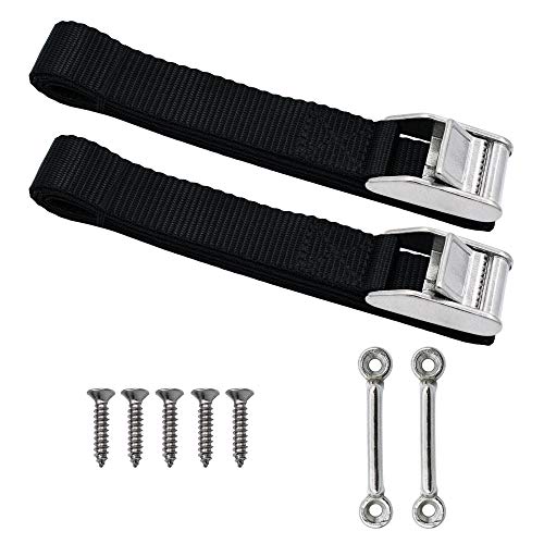 YYST Boat Cooler Tie-Down Strap Tie-Down Kit Tackle Box Tie-Down Strap kit SS 316 Cam Buckle and Deck Loop for for RVS, Boats, Trailer and Truck Beds to Keep Your Cooler Secured – No Cooler