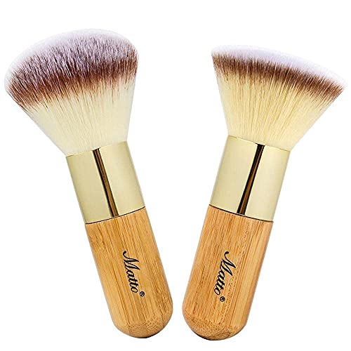 Matto Makeup Brush Set 2 Pieces Face Blush Kabuki Powder Foundation Makeup Brushes for Mineral BB Cream