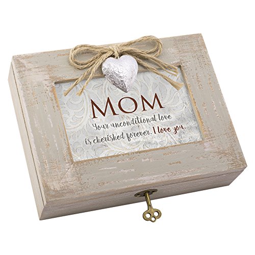 Cottage Garden Mom Your Unconditional Love Natural Taupe Jewelry Music Box Plays Wind Beneath My Wings