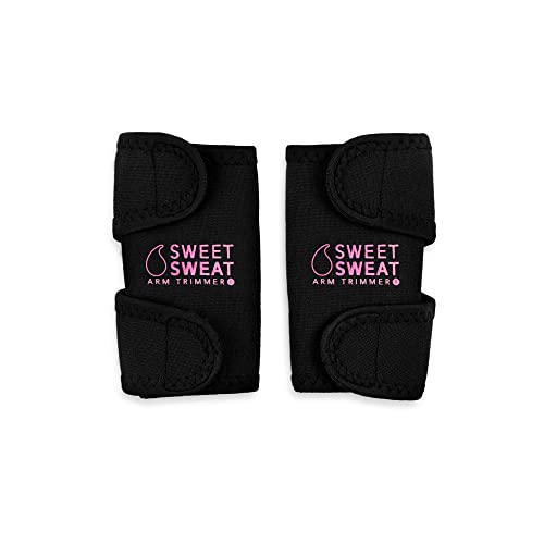 Sports Research Sweet Sweat Arm Trimmers for Men & Women | Increases Heat & Sweat Production to The Bicep Area | (Pink, Medium)