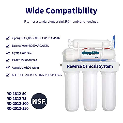 HUINING 100GPD RO Membrane 1812/2012 Residential Reverse Osmosis Membrane Water Filter Cartrige Replacement for Home Drinking Water Filtration System Household Under Sink Water Purifier | The Storepaperoomates Retail Market - Fast Affordable Shopping