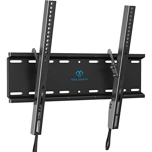 PERLESMITH Tilting TV Wall Mount Bracket Low Profile for Most 23-60 inch LED LCD OLED, Plasma Flat Screen TVs with VESA 400x400mm Weight up to 115lbs, Fits 16″ Wood Stud