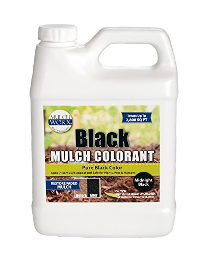 MulchWorx Black Mulch Color Concentrate – 2,800 Sq. Ft. – Pure Midnight Black Mulch Dye Spray