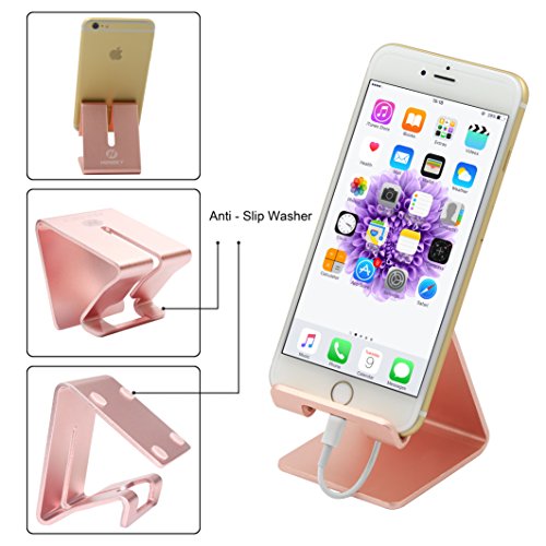 Honsky Solid Portable Universal Aluminum Desktop Desk Stand Hands Free Mobile Smart Cell Phone Holder Tablet Display Stand, Rose Gold | The Storepaperoomates Retail Market - Fast Affordable Shopping