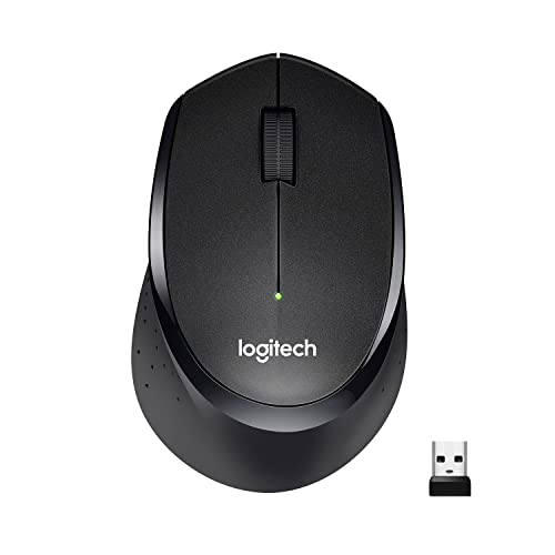 Logitech M330 SILENT PLUS Wireless Mouse, 2.4GHz with USB Nano Receiver, 1000 DPI Optical Tracking, 2-year Battery Life, Compatible with PC, Mac, Laptop, Chromebook – Black