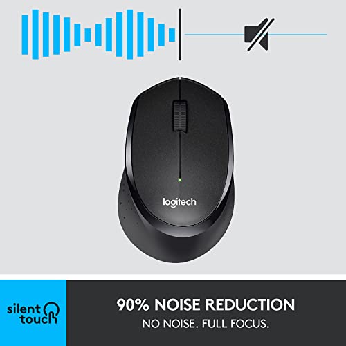 Logitech M330 SILENT PLUS Wireless Mouse, 2.4GHz with USB Nano Receiver, 1000 DPI Optical Tracking, 2-year Battery Life, Compatible with PC, Mac, Laptop, Chromebook – Black | The Storepaperoomates Retail Market - Fast Affordable Shopping