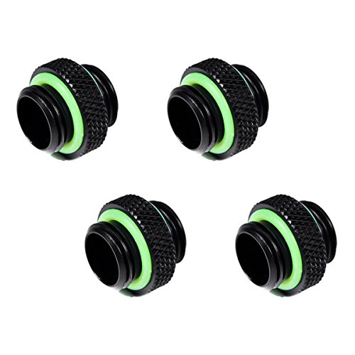 Barrow G1/4″ Male to Male Mini Extender Fitting, Black, 4-Pack