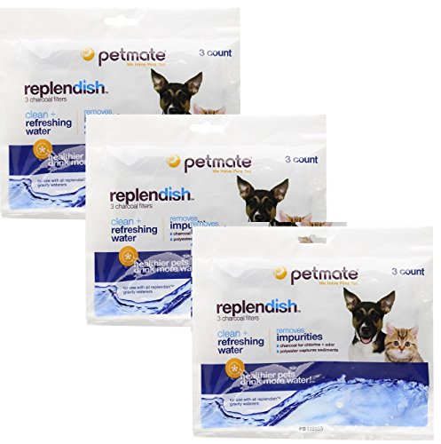 Petmate Replendish Charcoal Replacement Filters, 9-Pack (3 Packages with 3 Each)