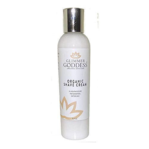 Glimmer Goddess Organic Shave Cream with Aloe, Coconut Oil & Shea Butter – Lavender Lemon, 8 oz