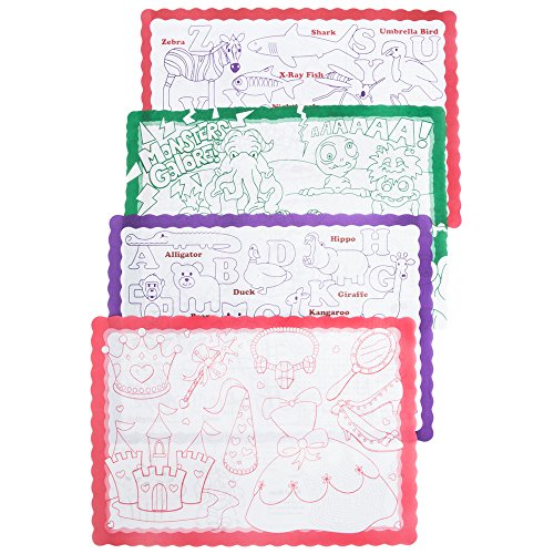 50 Kids Color Me Design Placemat, Activity, Paper, Disposable, Party time, restaurant, Home Dining