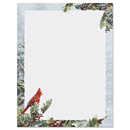 Winter Solitude Christmas Letter Papers – Set of 25 Christmas Stationery Papers are 8 1/2″ x 11″, Compatible Computer Paper