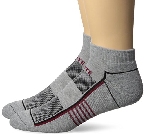 Top Flite Men’s Sport Performance Tech Low Cut Ultra Dri Socks 2 Pair Pack, Grey Heather, Shoe Size 9-13
