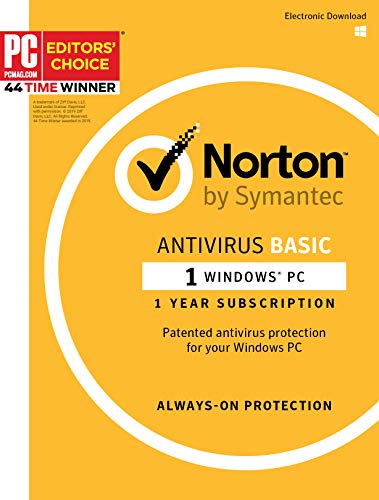 Norton AntiVirus – 1PC 1 Year Subscription – Product Key Card – 2019 Ready