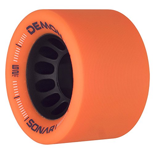 Sonar Wheels – Demon EDM – Roller Skate Wheels – 4 Pack of 43mm x 62mm Wheels | Orange 95A