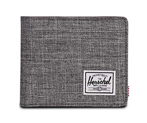 Herschel unisex adult Hank Rfid Bi Fold Wallet, Raven Crosshatch/black Synthetic Leather, One Size US