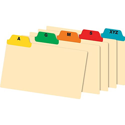 Office Depot® Brand A-Z Poly Index Card Guide Set, 3″ x 5″, Multicolor, Set Of 25 Cards