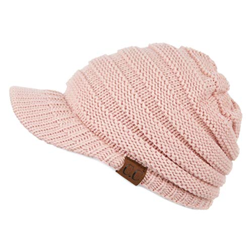 C.C Hatsandscarf Exclusives Women’s Ribbed Knit Hat with Brim (YJ-131) (Indi Pink)