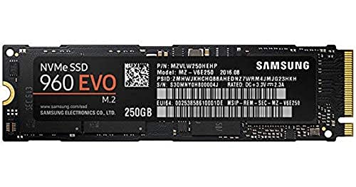 Samsung 960 EVO Series – 250GB PCIe NVMe – M.2 Internal SSD (MZ-V6E250BW)