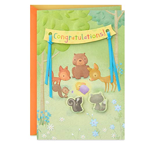 Hallmark Baby Congratulations Greeting Card (Animals in the Woods) (0499RZB1128)
