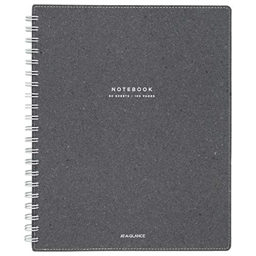 AT-A-GLANCE Notebook, Twinwire, Ruled, 80 Sheets, 11 x 8-3/4″, Collection, Heather Gray (YP145-45)