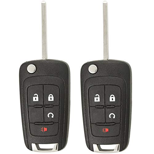 Keyless2Go Replacement for Keyless Remote 4 Button Flip Car Key Fob for OHT01060512 (2 Pack)