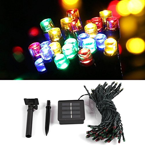 Hann LED Solar String Lights, 39ft 100 LEDs 8 Working Modes Ambiance Lighting for Outdoor Patio Lawn Landscape Fairy Garden Home Wedding Holiday, Waterproof (100 LED Fairy Lights Multi-Color)