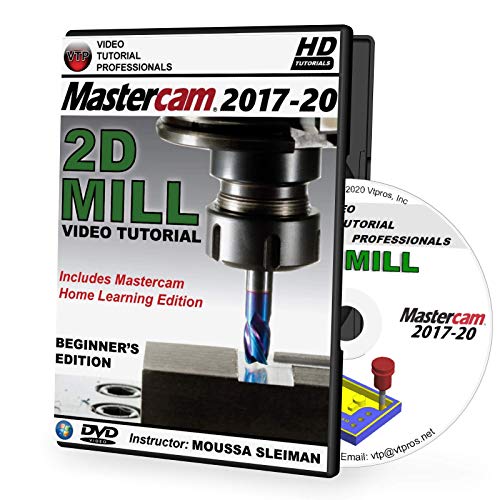 Mastercam 2017-2020 – 2D MILL Beginner 3-Axis Video Tutorial in 720p HD