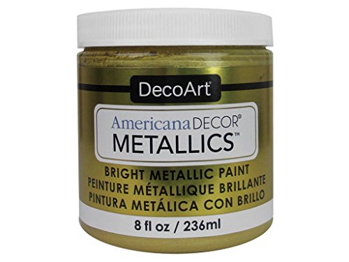 Decoart Metallics Acrylic Paint, 8 Fl. oz. Jar, Soft Gold (Pack of 1)