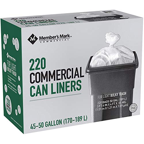 Member’s Mark 45-50 gal.220 ct recycling Clear high density Commercial Trash Bags For ulky trash Clear High Density