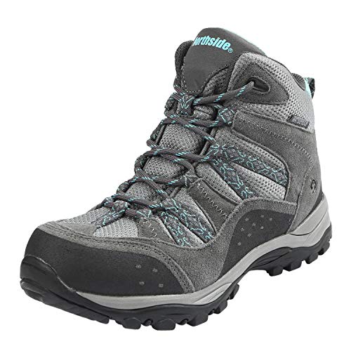 Northside womens Freemont Waterproof Hiker Hiking Boots, Gray/Aqua, 8.5 US