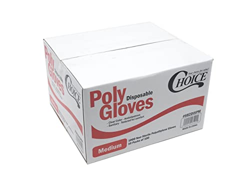Choice Poly Disposable Polyethylene Gloves (Pack of 1000 – Medium)