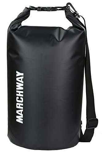 Floating Waterproof Dry Bag 5L/10L/20L/30L, Roll Top Sack Keeps Gear Dry for Marine Kayaking Rafting Boating Swimming Camping Hiking Beach Fishing Backpacking Surfing Skiing Snowboarding (Black, 20L)