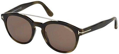 Tom Ford FT0515 55E Shiny Green Havana Newman Round Sunglasses Lens Category 3