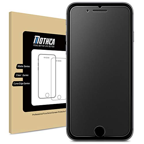 iPhone 8 Plus / 7 Plus Matte Glass Screen Protector, Mothca Anti-Glare & Anti-Fingerprint No Dazzling 9H Hardness HD Tempered Glass Shield Film for iPhone 8 Plus/7 Plus, Smooth as Silk Amazing Touch