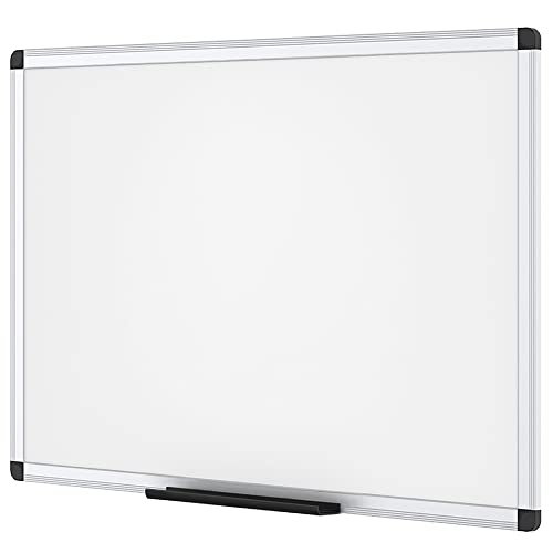 VIZ-PRO Magnetic Whiteboard/Dry Erase Board, 48 X 36 Inches, Silver Aluminium Frame
