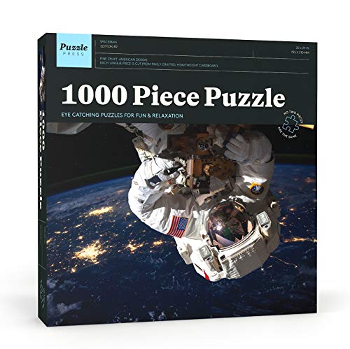 Puzzle Press | Spaceman Jigsaw Puzzle 1000 Piece Adult Puzzle – Extremely Challenging – Astronaut in Space