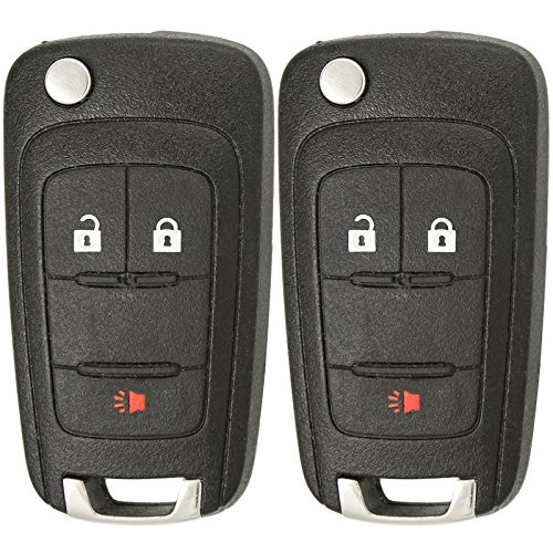 Keyless2Go Replacement for Keyless Remote 3 Button Flip Car Key Fob for OHT01060512 (2 Pack)
