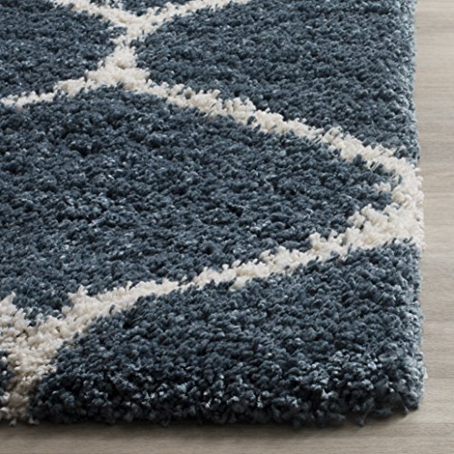SAFAVIEH Hudson Shag Collection 7′ Square Slate Blue/Ivory SGH280L Moroccan Ogee Trellis Non-Shedding Living Room Bedroom Dining Room Entryway Plush 2-inch Thick Area Rug | The Storepaperoomates Retail Market - Fast Affordable Shopping