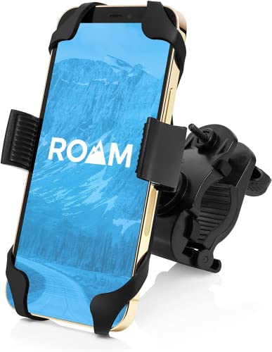 Roam Bike Phone Mount – Adjustable Handlebar of Motorcycle Phone Mount for Electric, Mountain, Scooter, and Dirt Bikes – Bike Phone Holder Compatible w/iPhone & Android Cell Phones